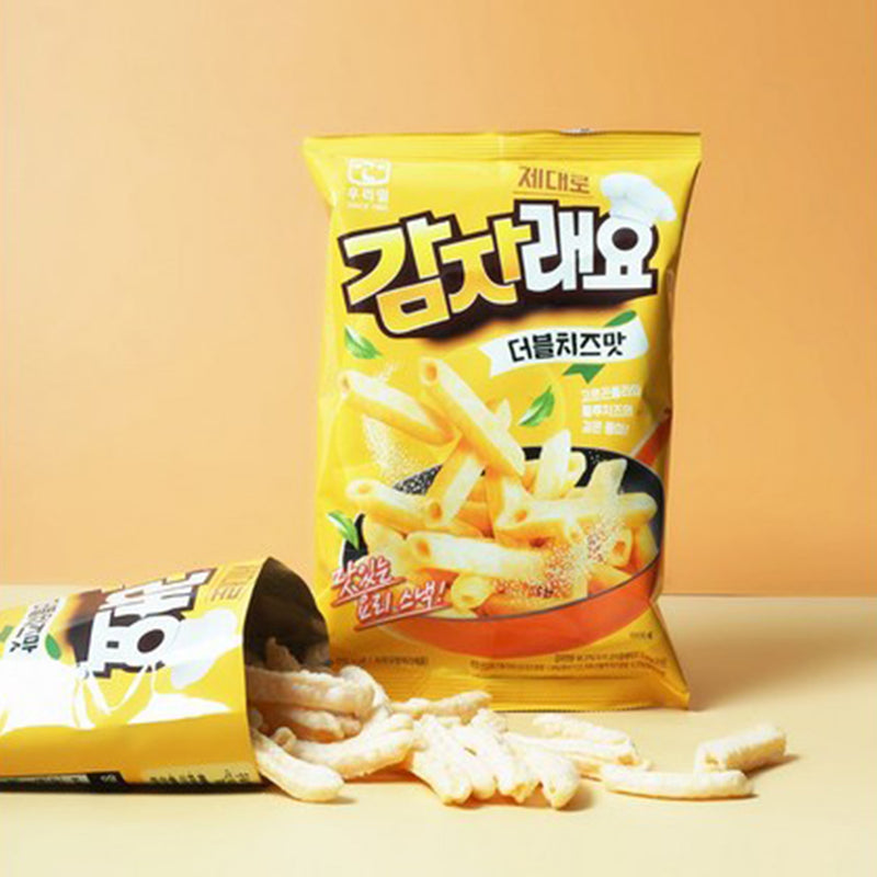 Woorimil Potato Crispy Stick Snack Double Cheese Flavor (감자래요 더블치즈맛) - 2.1 oz