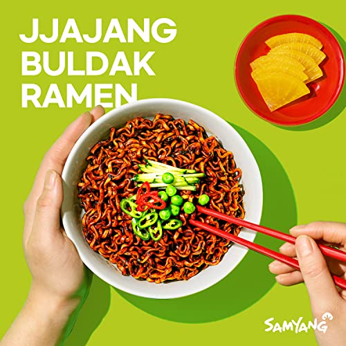 Samyang Buldak Jjajang Korean Spicy Hot Chicken Stir-Fried Noodles 4.94oz (Pack of 5)