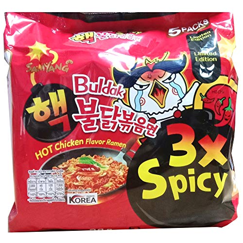 Samyang Buldak Jjajang Korean Spicy Hot Chicken Stir-Fried Noodles 4.94oz (Pack of 5)