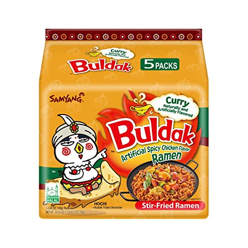 Samyang Buldak Jjajang Korean Spicy Hot Chicken Stir-Fried Noodles 4.94oz (Pack of 5)