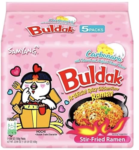 Samyang Buldak Jjajang Korean Spicy Hot Chicken Stir-Fried Noodles 4.94oz (Pack of 5)