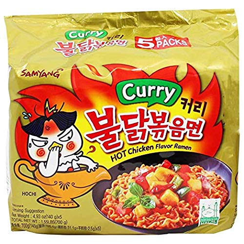 Samyang Buldak Jjajang Korean Spicy Hot Chicken Stir-Fried Noodles 4.94oz (Pack of 5)