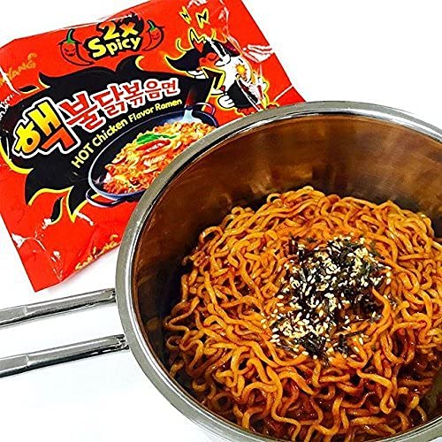 Samyang Buldak Jjajang Korean Spicy Hot Chicken Stir-Fried Noodles 4.94oz (Pack of 5)