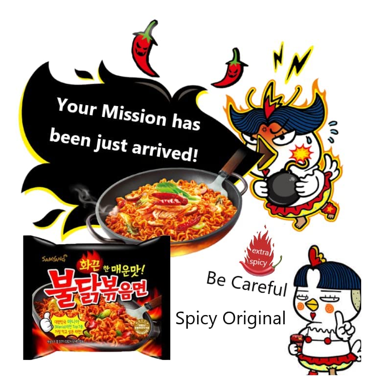 Samyang Buldak Jjajang Korean Spicy Hot Chicken Stir-Fried Noodles 4.94oz (Pack of 5)