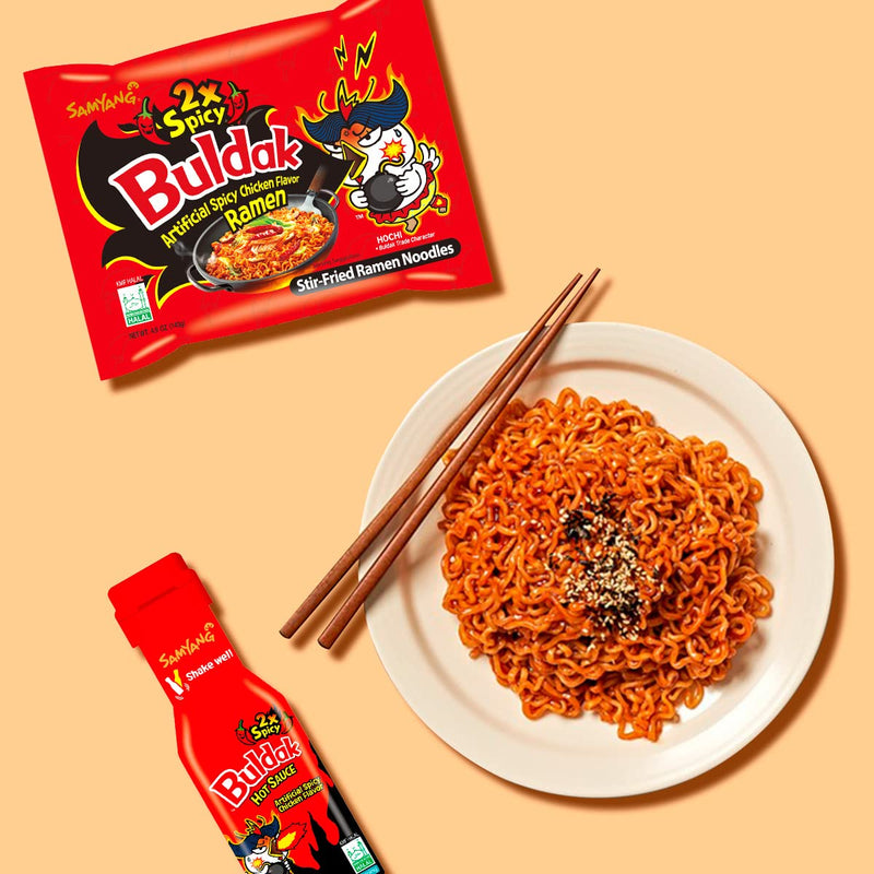 Samyang Buldak Jjajang Korean Spicy Hot Chicken Stir-Fried Noodles 4.94oz (Pack of 5)