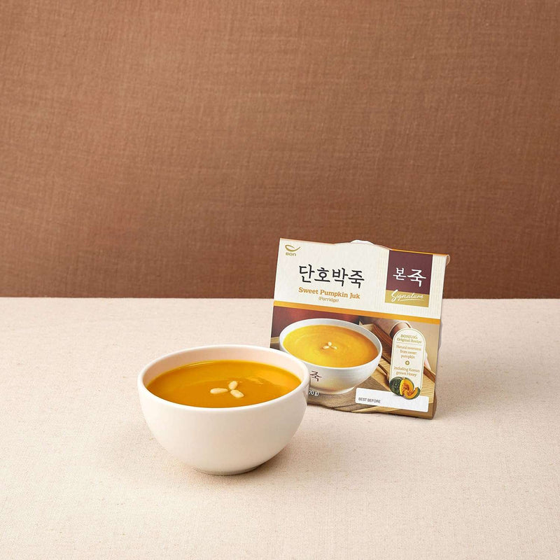 BONJUK Sweet Pumpkin Juk(Porridge) Bowl - Korean soup stew Kfood, Hearty Breakfast Oat Meal – 9.5oz(270g), bowl type