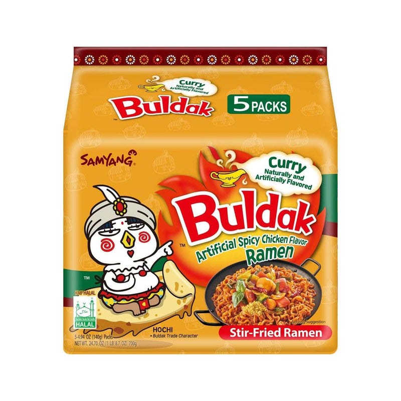 SAMYANG Buldak Chicken Flavor Ramen Noodles Multi Curry, 삼양 불닭볶음면 멀티 카레 (153g) (Pack of 5)