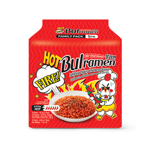 Bulramen Spicy chicken Pouch (Extra Hot), 120gX5 Pack