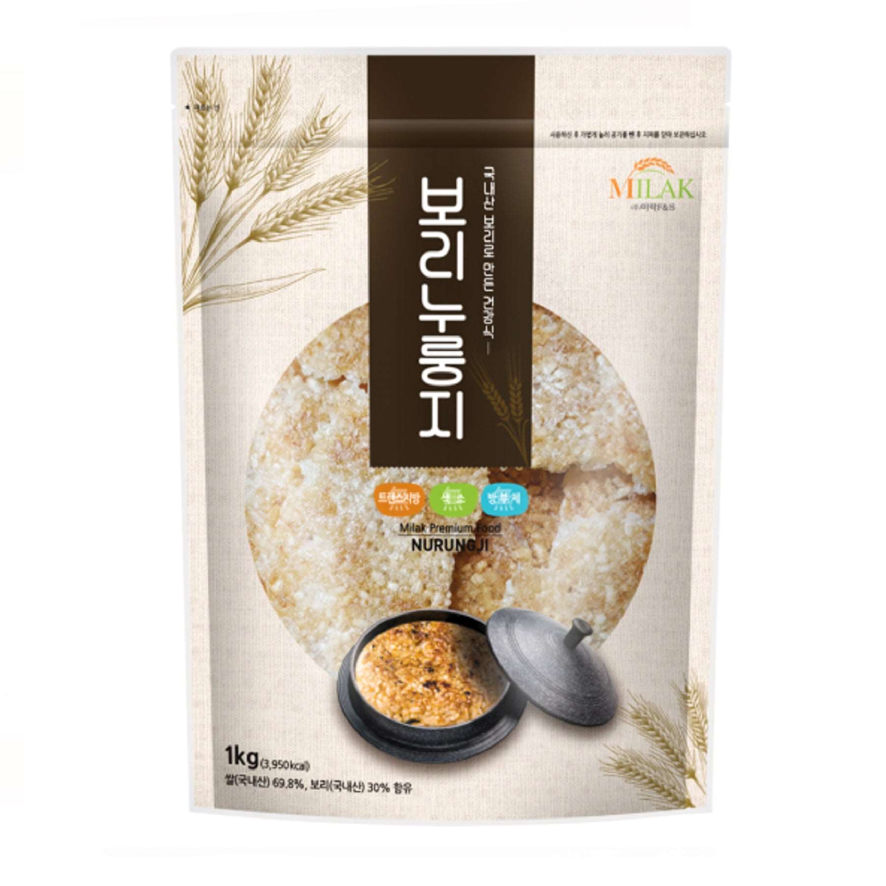 Scorced Rice Korean Scorched Barley (보리누룽지) 1kg / 2.21lb
