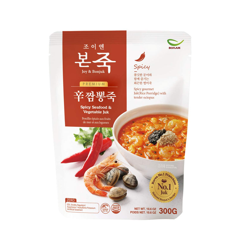 BONJUK Spicy Seafood & Vegetable (Juk) Rice Porridge  – 10.6oz(300g)