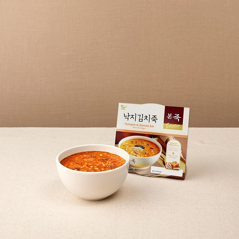 BONJUK Octopus & Kimchi Juk(Porridge) Bowl - 9.5oz(270g)
